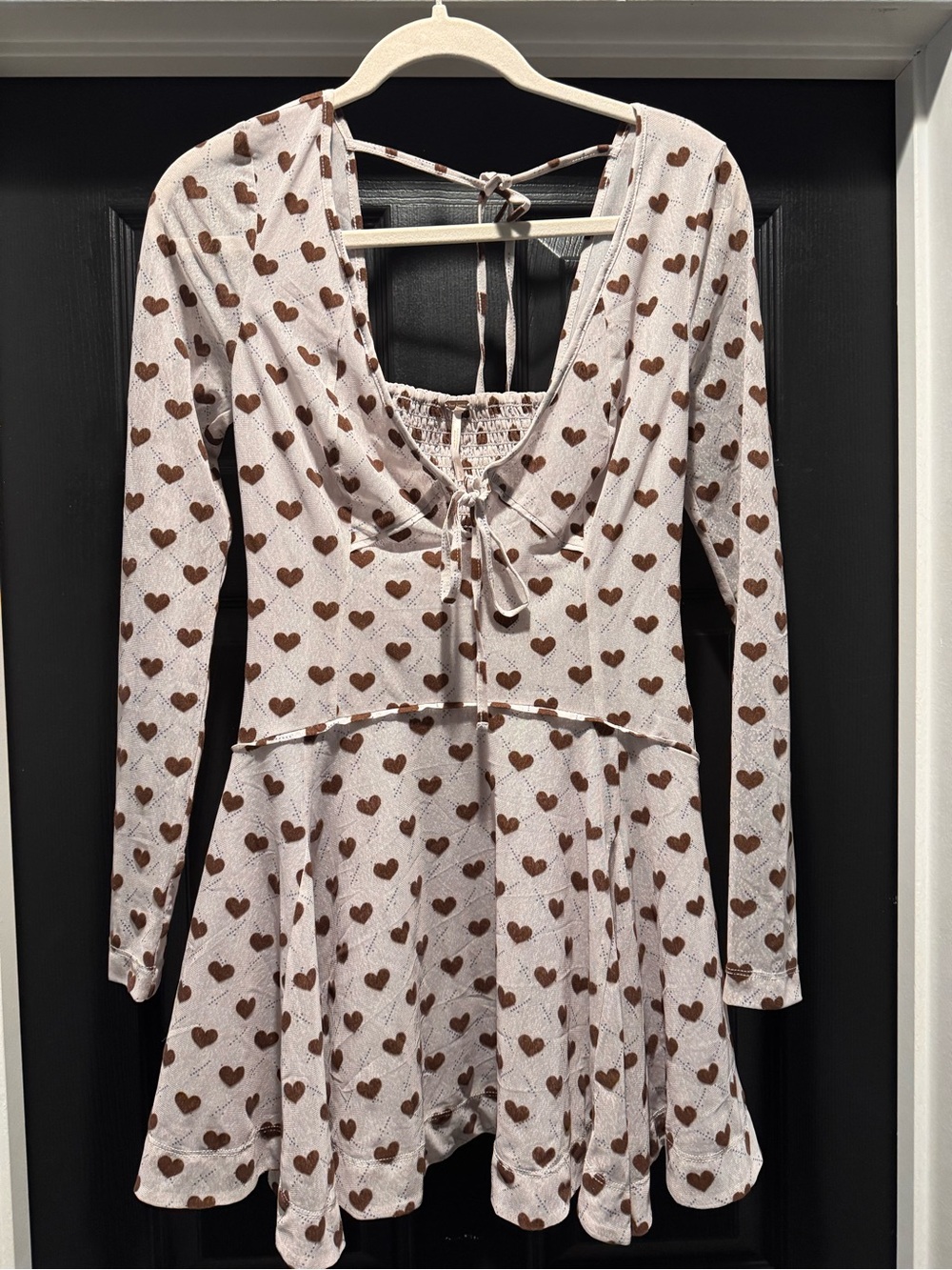 Free People Sway With Me Flocked Mini Dress